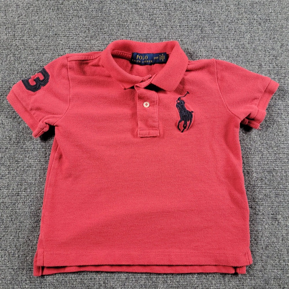 Polo Ralph‎ Lauren Kids Toddler Size 2/2T Red Big Pony Short Sleeve Polo Shirt